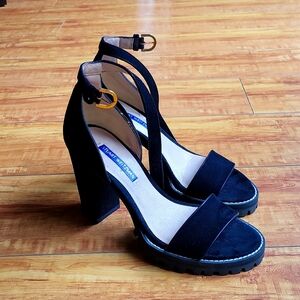 Stuart Weitzman Wiona Black Suede Sandals
